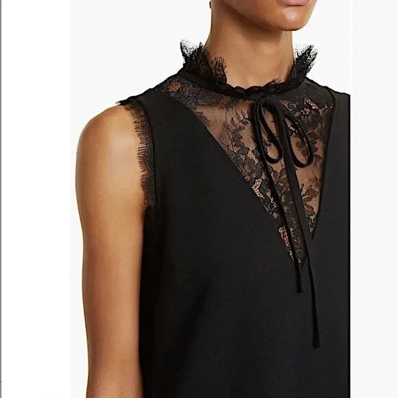 NEW, Ted Baker London Chharis Lace Mock Neck Dress Black size 1 US 4 #D7099 - Изображение 3 из 4