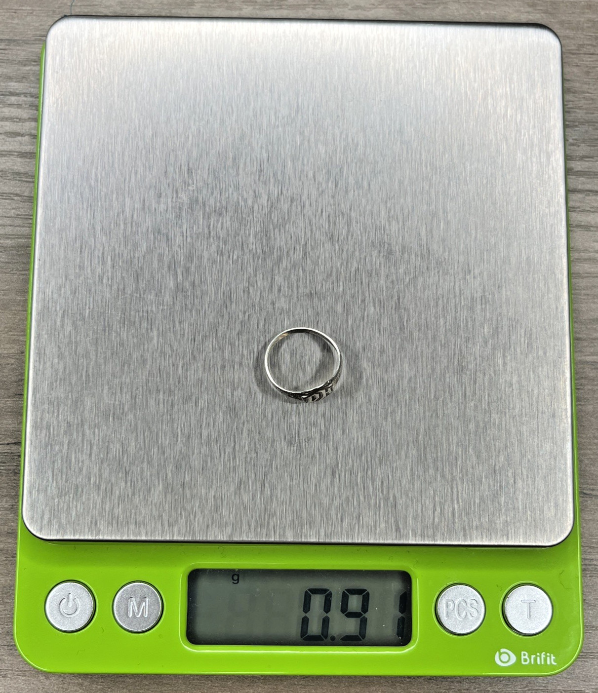 Antique c1910s 10k Solid White Gold Monogrammed D… - image 5