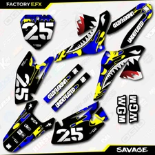 Blue & Yellow Savage Camo Graphics Kit fits 08-22 Suzuki DRZ125 DRZ 125 decals