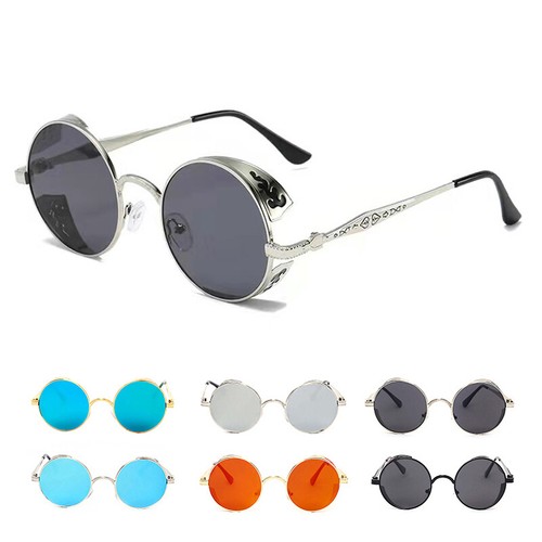 Lunettes de soleil steampunk vintage hommes femmes classiques tendance élégantes lunettes de soleil UV400 - Photo 1/19