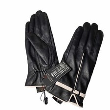 Manshini women's black  cream gloves NWT
