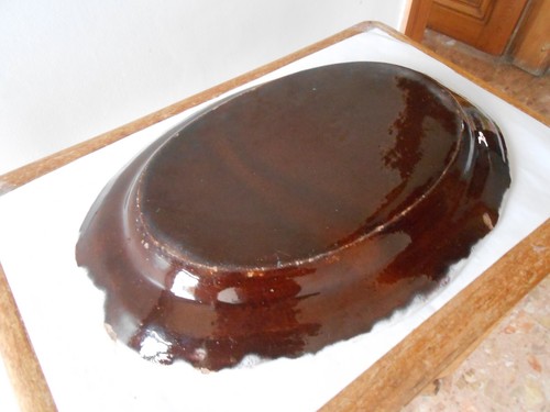 Ancien plat ovale faience Cul noir Nord Rouen XVIIIème. Antique dish plate - Picture 2 of 12