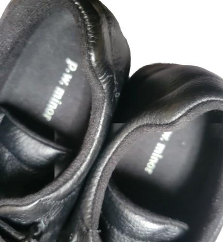 New In Box Pw Minor Shoes Womens 9 Leisure Double Strap Black Leather Round Toe - Picture 10 of 12