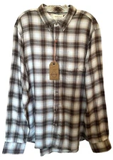 Weatherproof Vintage Men's LUXE FLANNEL Plaid Button Down Shirt Size XL Shitake