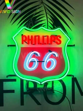 16"x16" Phillips 66 Gasoline Lamp Light Neon Sign With HD Vivid Printing Beer L