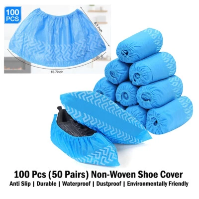 FISHER SCIENTIFIC 100/500/1000 Non Woven Shoe Cover Anti-Slip Durable, Waterproof, Adult One Size