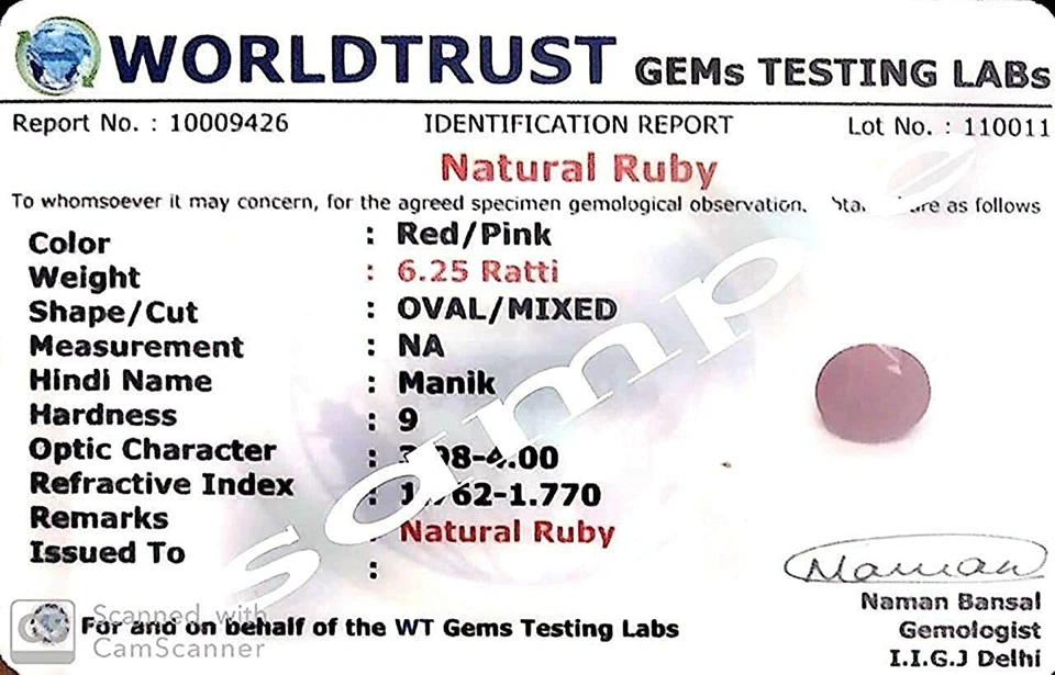 10.25 Ratti Natural Ruby Manik Gemstone Gold Plated Birthstone Astrology Ring - Image 2 of 4