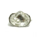 Sterling Silver Brooch Shell With Pearl Solid Genuine Hallmarked 925 Nickel Free