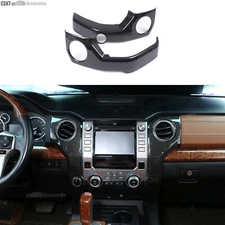 ABS Carbon Fiber Center Dash Air Vent Cover Trim Set Fits Tundra 2014-2021