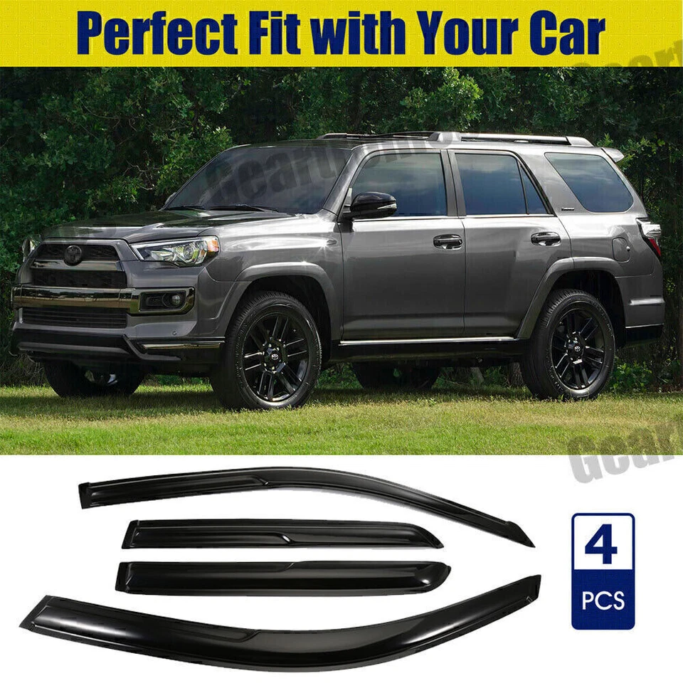 Viseras de ventana Ventilación Protectores de lluvia para Toyota 4Runner 2004 2005 2006 2007 2008 2009 Foto 3 de 4