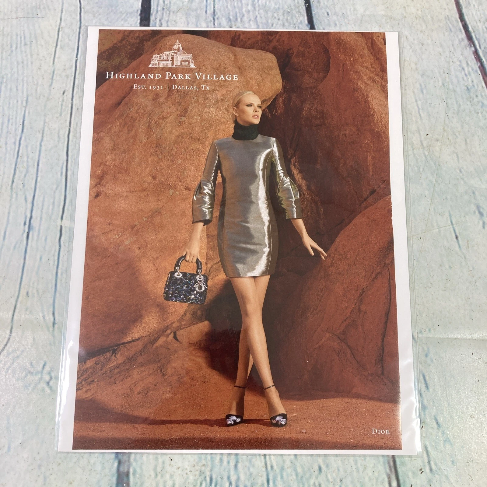 Borsa abito donna 2014 sexy gambe tacco stampa Dior pubblicità poster promo arte rivista pagina