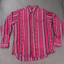 Vintage Wrangler 90s X-long Tails Cowboy Cut Rodeo Aztec Shirt Men's 17.5x36 USA