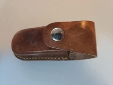4 inch brown leather pocket knife sheath.