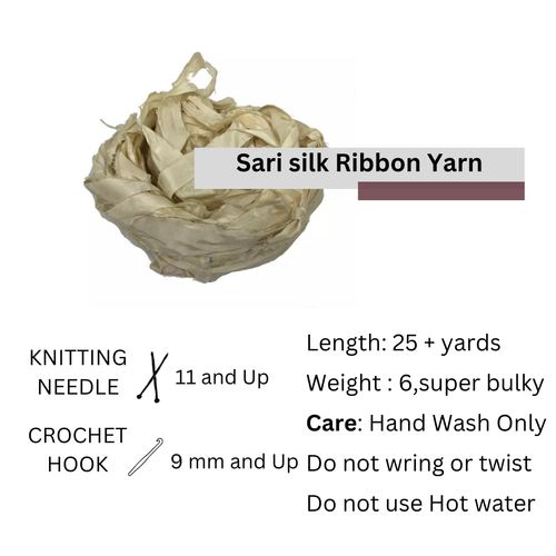 Sari Silk Ribbon super bulky yarn Purple blue Shade Sari Silk Ribbon - Picture 4 of 5
