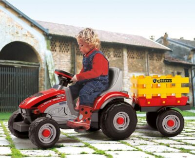 Peg Perego Trattore a Pedali Mini Tony Tigre con Rimorchio anni+