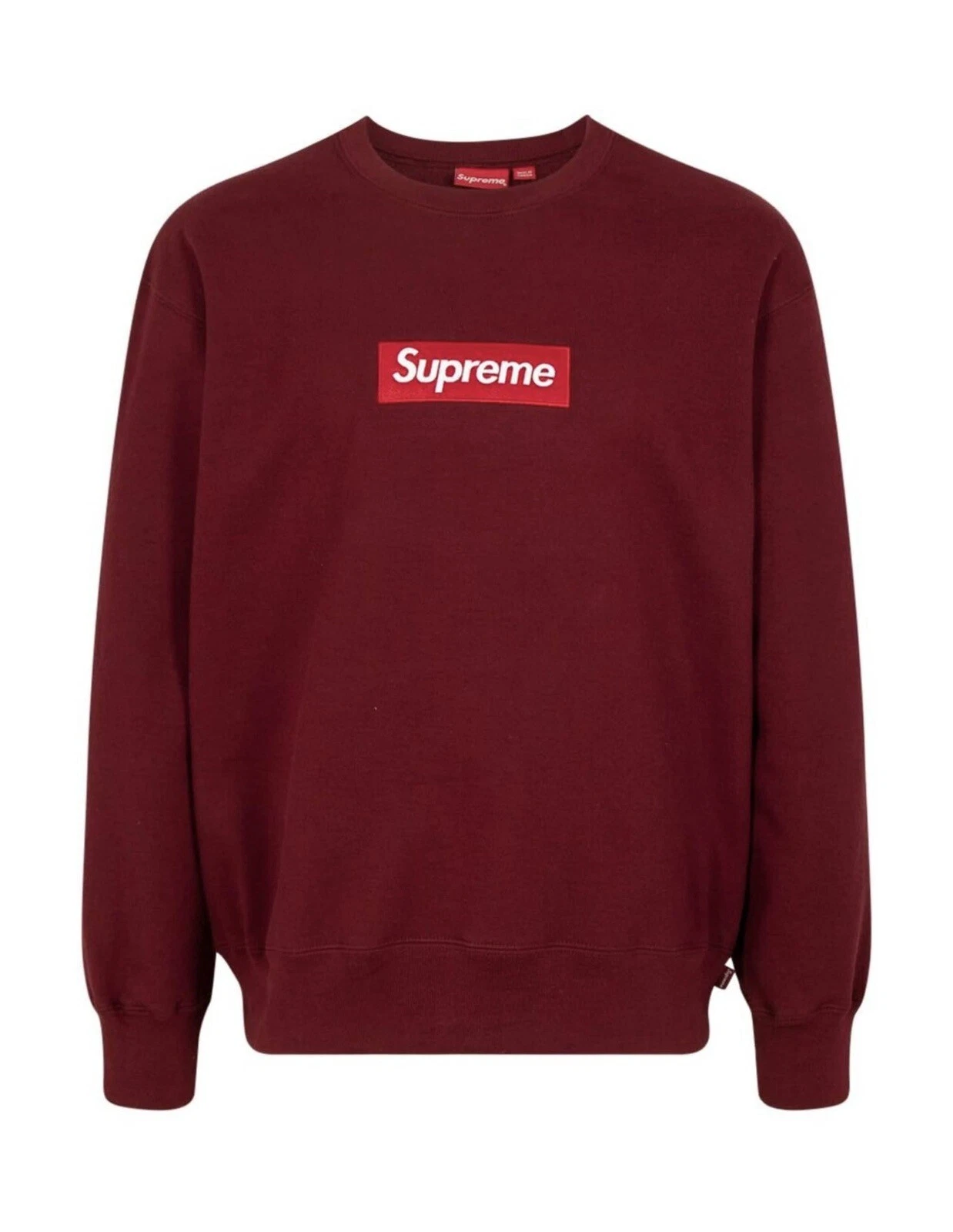 Sweat à capuche col rond Cardinal logo Supreme Box grand L FW22 Crew