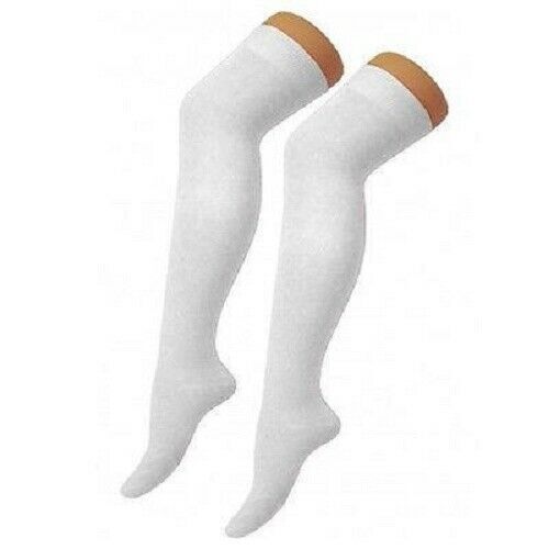 Women Plain Striped Stretchy Over the Knee Thigh High Socks Ladies Cotton Lycra - Picture 17 of 71