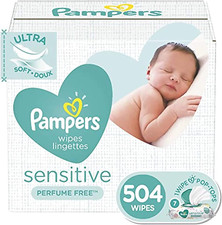 Baby Wipes, Pampers Sensitive Water Based Baby Diaper Wipes, Hypoallergenic and