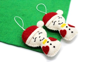 10 PCS - Felt Christmas Ornament - Handmade Tree Hanging Ornament 