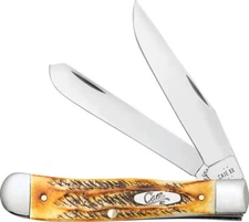 CASE XX 65345 TRAPPER POCKET KNIFE WITH CLIP 6.5 BONESTAG STAINLESS 6.5254C SS