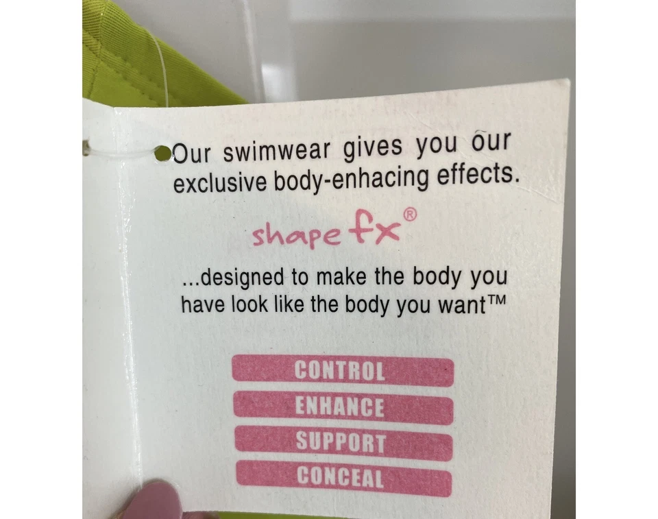 NOVO Maiô Shape fx Swim One Piece Verde Tamanho 14 Recursos de Melhoramento do Corpo Novo com etiquetas - Imagem 4 de 4