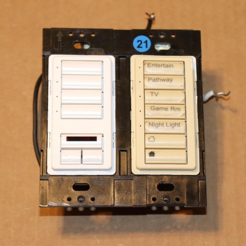 One Lutron RadioRA RALB-9W-IR- WH IV Mixed Plate Radio RA