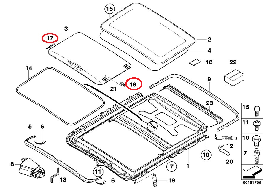 BMW E46 E36 SUNROOF REPAIR KIT RAIL MOUNTING BRACKETS CLIPS 1998 2005