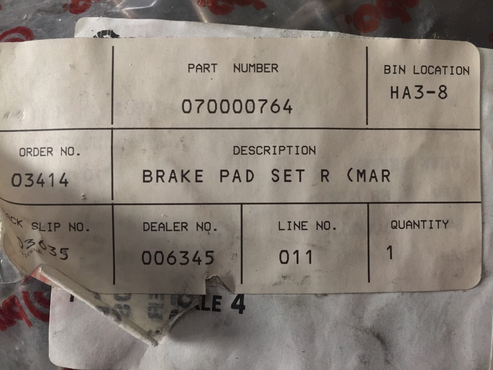 Ferrari 348 Rear Brake Pad Kit 1989-92 70000764 NEW NOS OEM Brembo For Ferrari