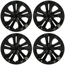 4 fits Nissan Versa 2007-2021 Black 15" Snap On Hub Caps Wheel Rim Full Covers