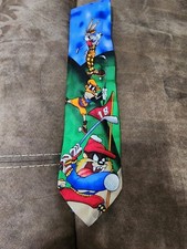 Vtg looney tunes mania tie 1995 golf tie. Taz, daffy, and bugs bunny