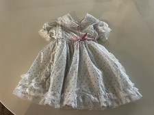 Vintage 80  s 90  s White Floral Prairie Dress 2T Lace Ruffles Bow Ribbon Party