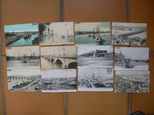 LOT 12 CARTES ANCIENNES BORDEAUX (33) GIRONDE PONTS QUAIS BATEAUX EMBARQUEMENTS