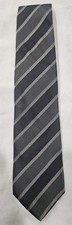 Versace Men's Tie Classic Grey Striped Patterned Tie
