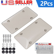 2 X Car License Plate Frame Covers Transparent Unbreakable License Plate Protect