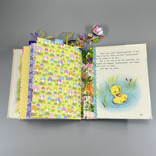 Rand McNally Elf Book Amos Learns to Talk 1958 Junk Journal Handmade Vintage Eph - Picture 21 of 21