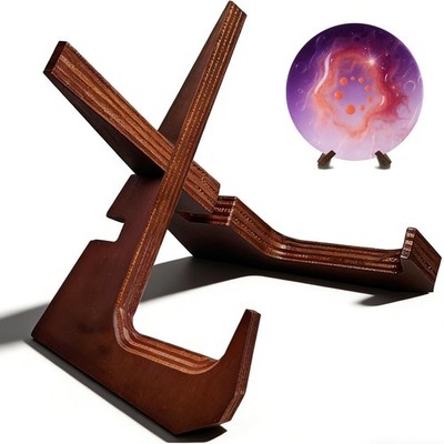 LUBKIVZA Adjustable Wooden Plate Stands for Display Easels  6.8 Inch Plate Ho...