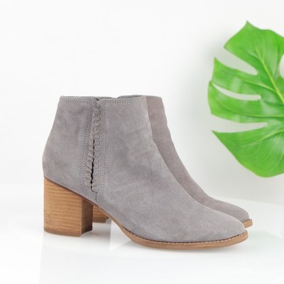 Blondo Womens Nina Boots Size 10 Waterproof Gray Suede Booties Block Heel Comfy
