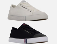 Ben Sherman Mens Dorset Lo Canvas Shoe Black White Memory Foam Casual Sneakers