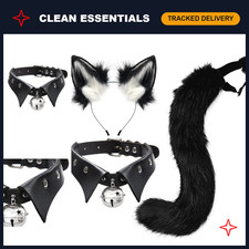 Faux Fur Cat Ears  Wolf Fox Tail Set - Claw Gloves for Halloween Cosplay Party