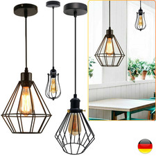 Retro Hängelampe Vintage Pendelleuchte Industrie E27 Drahtkäfig Lampe Metall