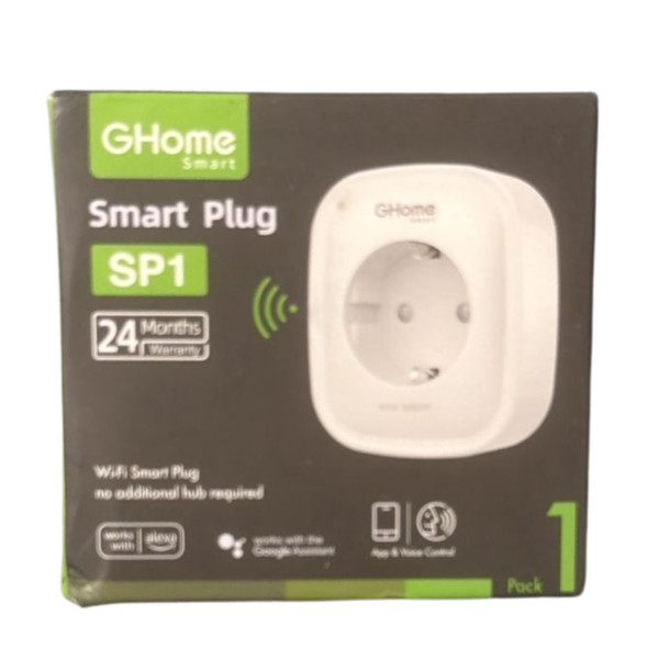 Ghome Smart SP1 Wlan Steckdose App Sprachsteuerung Alexa Google Weiß Neu-image