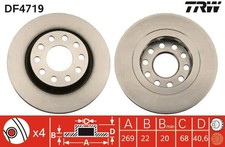 2x Bremsscheibe TRW DF4719 für 4B2 4B5 AUDI A6 ALLROAD 4BH C5 4B4 Avant 4B6 TDI