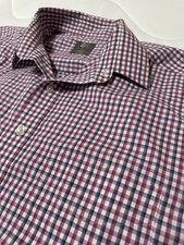DXL Gold Series Men  s 19 37/38 - 3XLT Button Up Shirt Pink Purple Check EUC