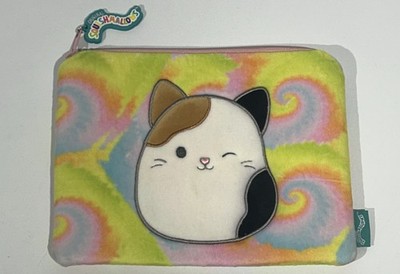 Squishmallow Calico Cat 9'' Tie-Dye Zippered Plush Pencil  Make-up Pouch