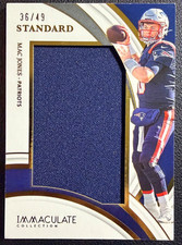 MAC JONES 2022 Panini Immaculate Collection Standard Jersey Patch 36/49