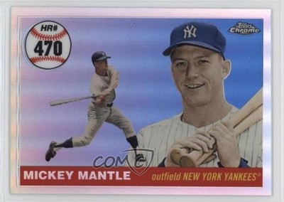 2006 Topps Chrome Home Run History Refractor /400 Mickey Mantle HOF 11z5