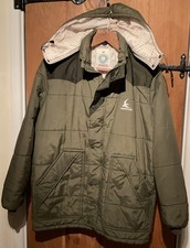 SNOWGOOSE Pinnacle Mens L Green Padded Jacket Detachable Hood Two-Way Zip VGC