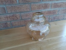 Vintage Retro Amber Glass Internal Ribbed Swirl Iridescent Style Lamp Shade