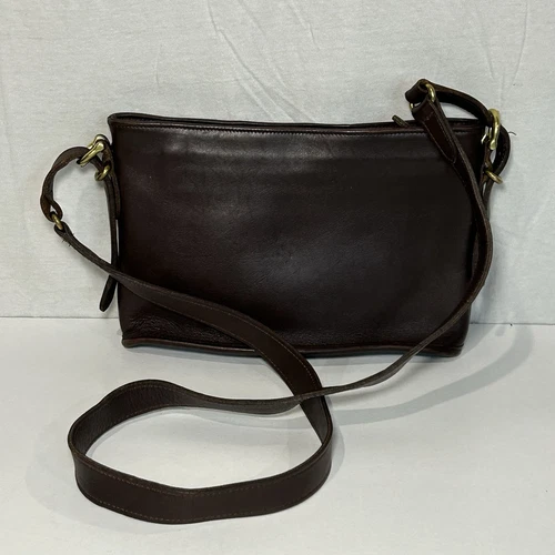 BORSA A TRACOLLA COACH VINTAGE #4143 PELLE MARRONE OTTONE CERNIERA