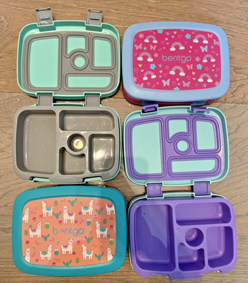 VG+ Lot 4 Bentgo Bento Lunch Box Mermaid Llama Rainbow Dogs Leak Proof Dishwash